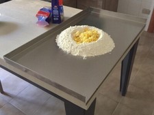 Tagliere Spianatoia acciaio Inox 900x600 Con Bordi Laterali 