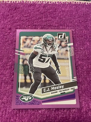 2023 PANINI DONRUSS FOOTBALL C.J. MOSLEY #230 SEASON STAT LINE SP# 2/135 JETS