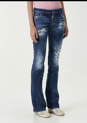Dsquared2 Damen Jeans Bootcut 36 Blau Stretch Baumwolle Wie Neu Italy Designer