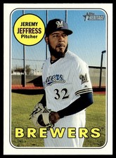 2018 Topps Heritage Jeremy Jeffress Milwaukee Brewers #664