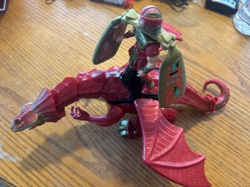 Vintage 1995 Galoob DRAGON FLYZ RED MASTER Z'NETH, DRAGON SPINNER & ZING WING.