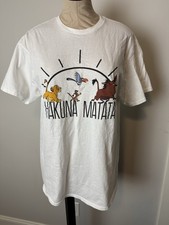 Vintage Disney Lion King Hakuna Matata T-Shirt Delta Pro Weight Large White Tee