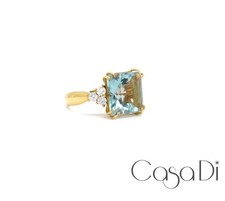 Kate Ring 750 18K Rosegold 1 Prasiolith 9,79ct   6 Brillanten 0,51ct Gr:54