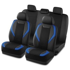 Car Seat Cover Leather Mesh Seat Covers, Airbag Full Set Blue Full Set