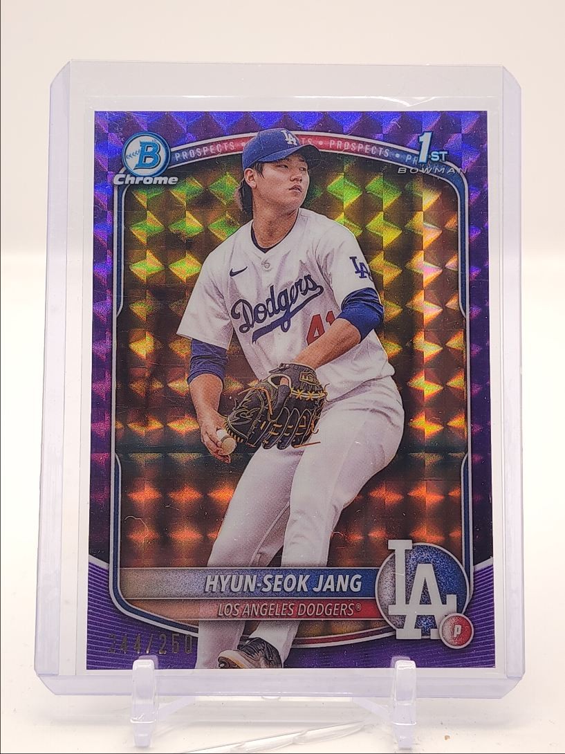 HYUN-SEOK JANG 2025 BOWMAN CHROME 1ST PURPLE GEOMETRIC DODGERS /250 Q4347