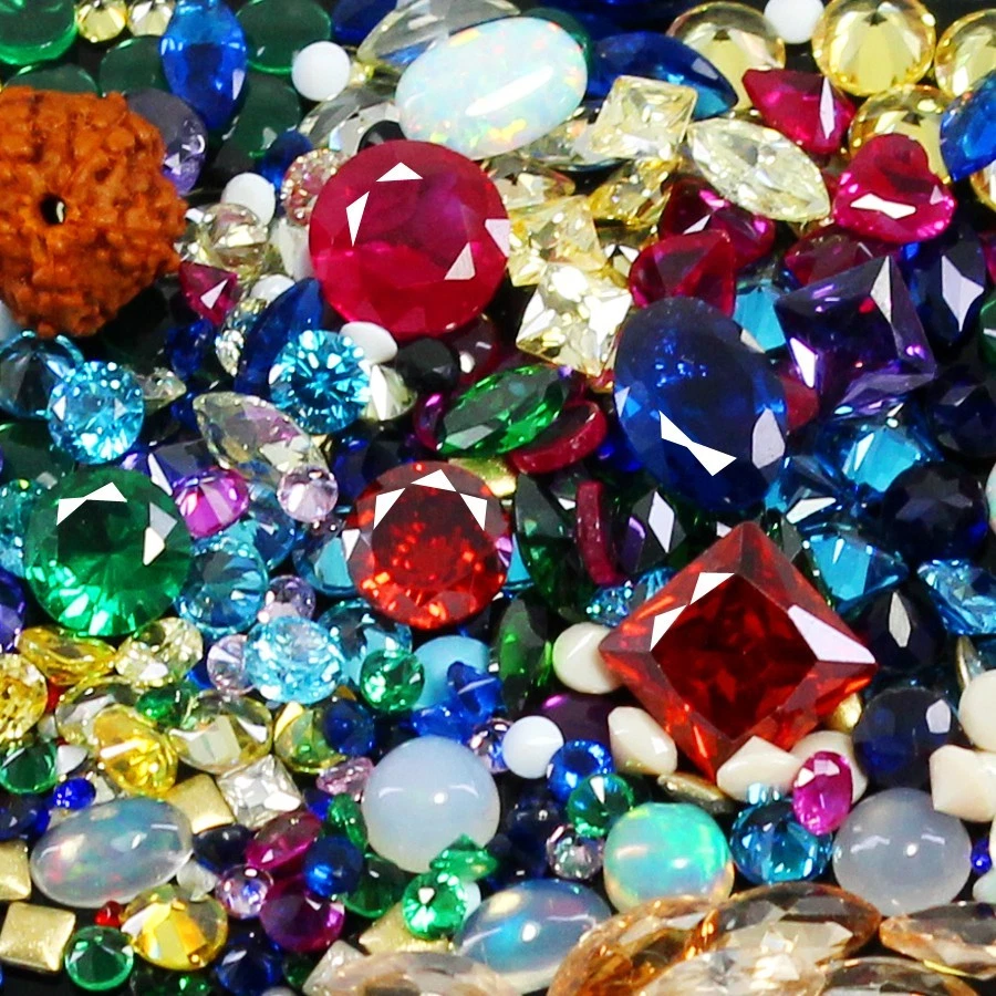 Certificado Natural Esmeralda Rubí Diamante Zafiro Amatista Iolita Turquesa 124 Piezas Foto 3 de 4