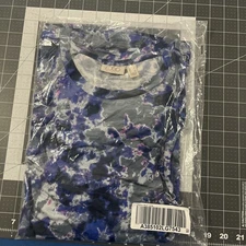 LOGO By Lori Goldstein Top Size L Purple Abstract Stretch Tunic Pockets - New