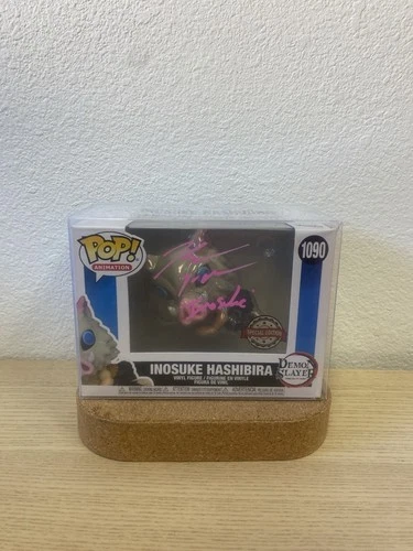Funko Pop! Demon Slayer Inosuke Hashibira Signed JSA Bryce Papenbrook Protector