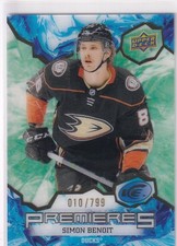21/22 UD ICE SIMON BENOIT PREMIERES GREEN RC ROOKIE /799 #174