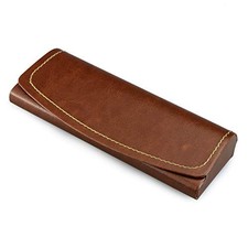Eyeglass Case Hard Shell, Portable Sunglass Case, Fashionable PU F 637-2 brown