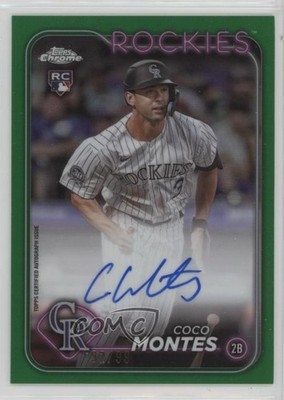 2024 Topps Chrome Rookie Green Refractor 92/99 Coco Montes #RA-CMO Auto RC 0vw3