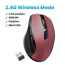 Wireless Mouse Bluetooth5.0 Mouse Ergonomic 4000DPI 6 Mute Buttons Mouse for Mac