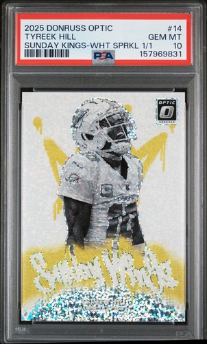 Tyreek Hill [White Sparkle] #14 2025 Panini Donruss Optic Sunday Kings card