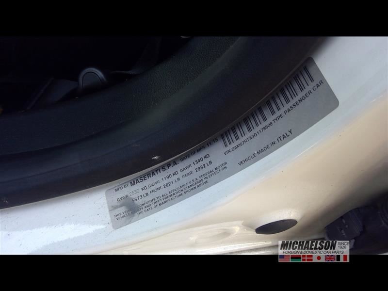 2016 Maserati Ghibli AWD 8-Speed Automatic Transmission (66k miles)
