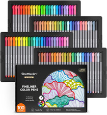 100 Color Fineliner Pens 0.38mm Fine Point Markers for Drawing and Journaling