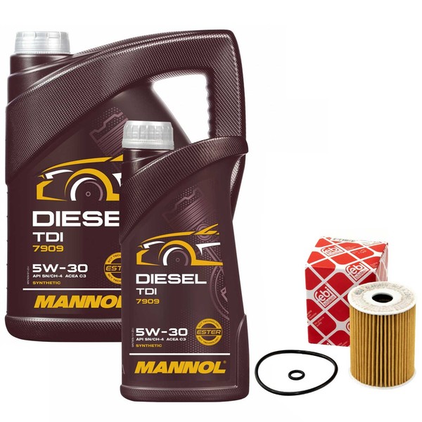 MotoröL Set 5W-30 API SN/CH-4 6 Liter + ÖLfilter FüR Chevrolet Cruze 2.0 Cdi-image
