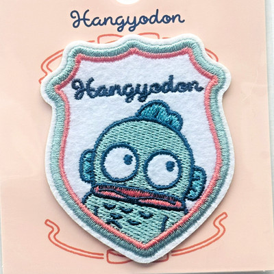 Hangyodon Iron On Patch Sticker Sanrio Emblem Kawaii Applique Japan