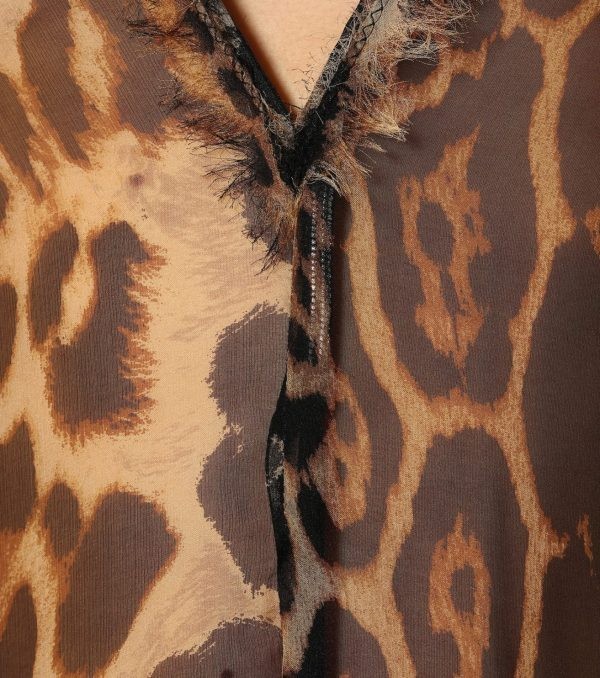 SAINT LAURENT Leopard Silk Kaftan Dress Beach £3,990 aso Runway UK  8 10 12 14 thumbnail 24