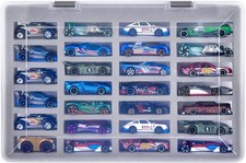 Hot Wheels Car Organizer Case - Holds 27 Cars, 4 Slot Sizes, Display & Carry