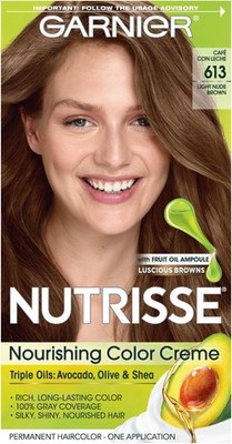 Garnier Nutrisse Nourishing Hair Color Creme, 613 Light Nude Brown