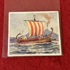 1938 Godfrey Phillips “Ships That Have Made History” ROMAN WAR GALLEY Tob Crd #2