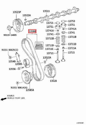 Genuine Toyota LandCruiser KZJ78 KZJ77 KZJ73 KZJ71 1KZ 3.0 Diesel Timing Belt - Picture 5 of 8