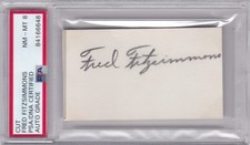 Fred Fitzsimmons Business Card NY Giants PSA DNA Auto 8 1933 & 1954 WS Champion