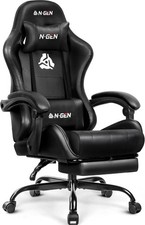 N-GEN GAMING Video Gaming Chair with Footrest Lumbar Support for Home Office Hig