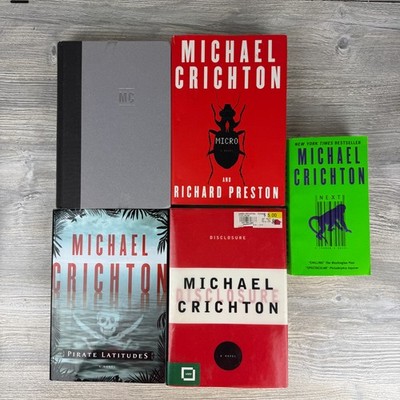 5 Michael Crichton Books Lot 4 HC First Editions + PB Pirate Hardcover