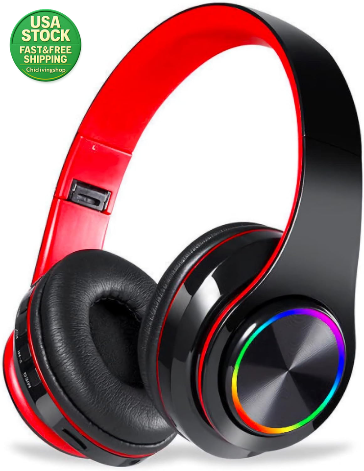 Wireless Bluetooth Headphones Foldable 10M Range Comfortable Earmuffs ...