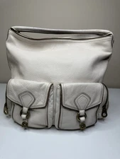 Marc by Marc Jacobs Blake Hobo Large Ivory Pebbled Leather Lined Shoulder Bag
