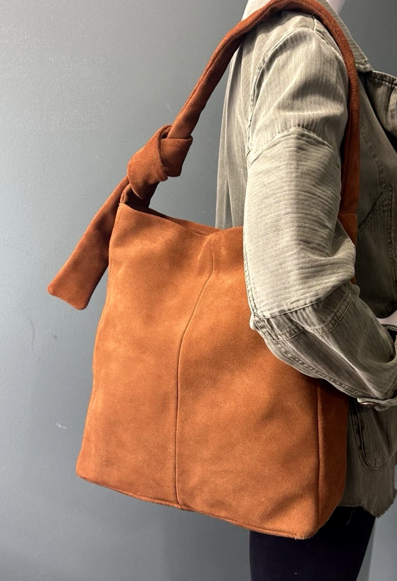Borsa In Pelle Donna Iswee Hobo Vintage Grande Capacità - Vera Pelle Bovina, Tracolla Regolabile, Marrone