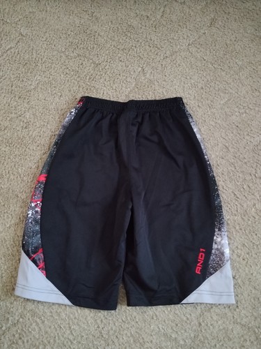 And1 Basketball Shorts Youth Size XL (14-16) Side Pockets Black & Gray - Picture 7 of 10