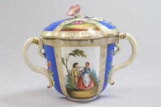 Kakao Tasse mit Deckel Porzellan handbemalt Meissen August Rex um 1725 (IK002)