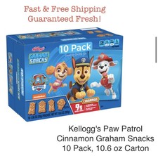 Kellogg's Paw Patrol Canela Graham Snacks, Paquete de 10, Cartón de 10,6 OZ