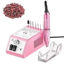 Salon Quality Acrylic Nail Drill Machine w/ Sanding Bands & Drill Bits