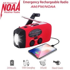 2000mAh high capacity rechargeable radio solar rechargeable emergency light