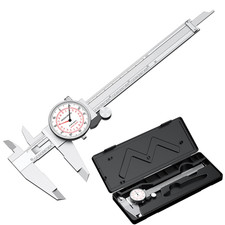 6''/150MM Dual Reading Dial Caliper Shockproof Scale Metric SAE Standard