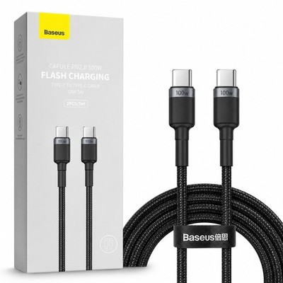 Baseus Cafule USB-C Kabel 100W PD 2.0 Fast Charging USB-C auf USB-C 2er Set Neu