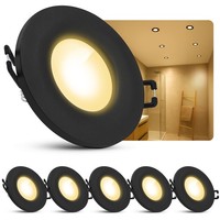 6X Einbaustrahler Beda Schwarz Matt Rund IP65 Led Lampe 2W Warmweiß Deckenspot