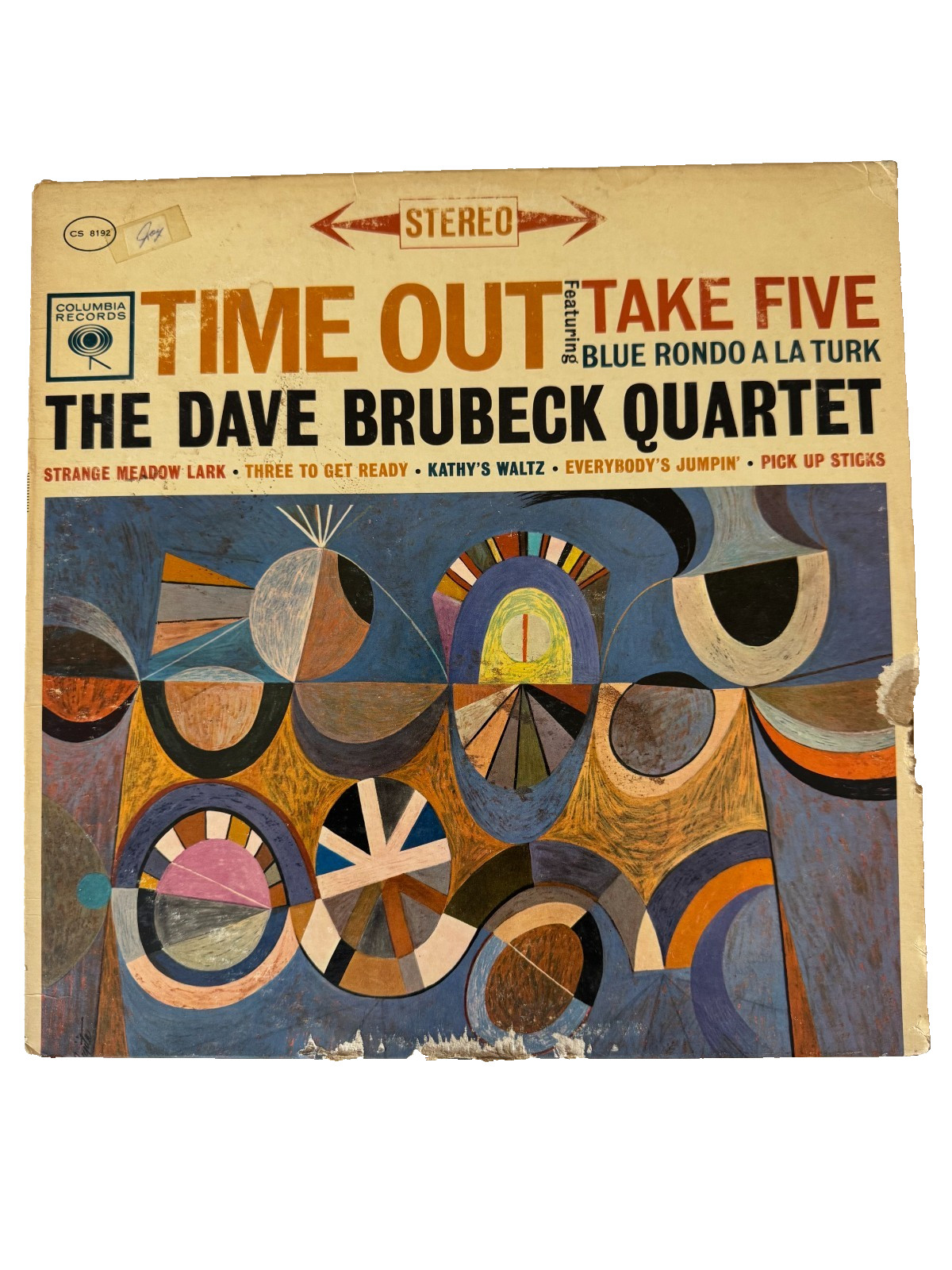 The Dave Brubeck Quartet Time Out Vinyl Record LP Columbia CS 8192 Canada Jazz