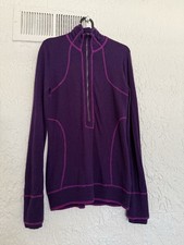 Athleta Merino Wool Half Zip Knit Sweater Pullover Bodycon Women's SZ M