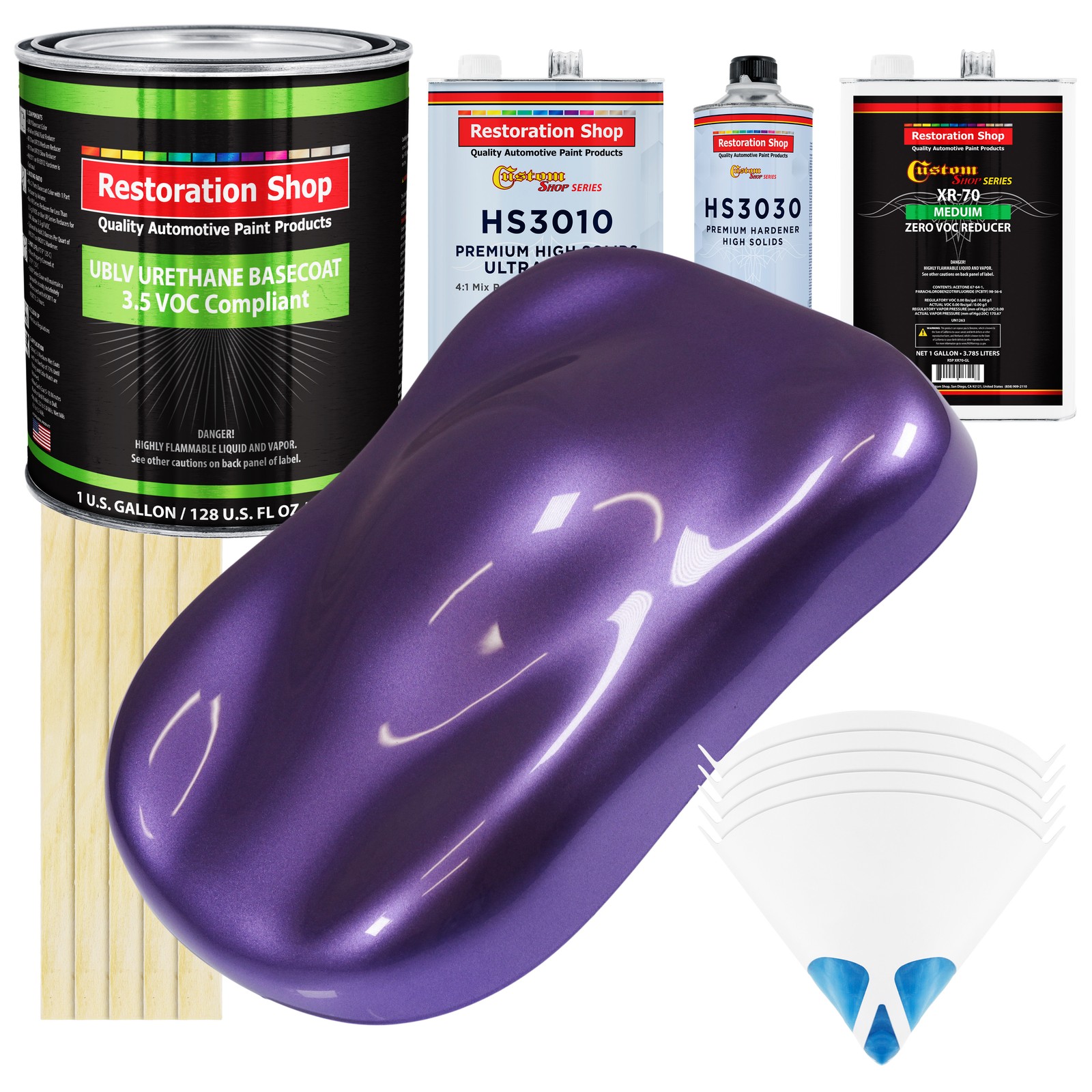 Plum Crazy Metallic Low VOC Urethane Basecoat Auto Paint Gallon Kit