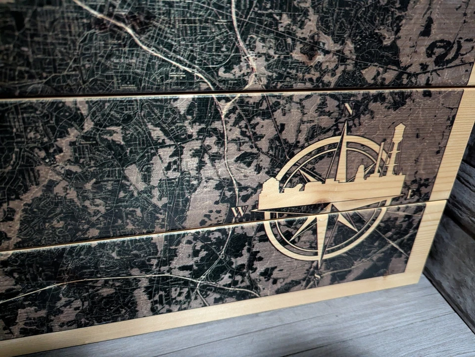 Карта мама 18x24 Дарем Северная Каролина деревянный поддон карта настенное искусство декор город знак - Изображение 3 из 4