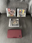 Console Nintendo DSi XL rouge vin bordeaux avec chargeur et lot de 3 jeux