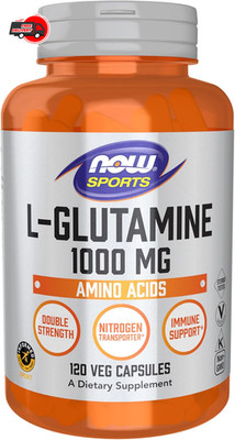 Now Sports Double Strength L Glutamine 1000mg 120 Capsules Nitrogen Transporter