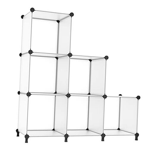 6-Cube Stackable Translucent Closet Organizer for DIY Clothes Storage