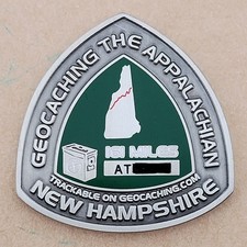 Appalachian Trail Geocoin - New Hampshire - Antique Silver - NOT Activated