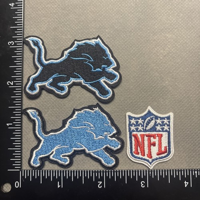 #ad LOT OF 3 DETROIT LIONS IRON ON EMBROIDERED PATCH $6.74