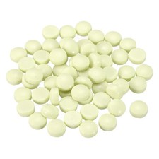 12mm Glass Mosaic Tiles, 200g Round Iridescent Glass Pieces, Beige White